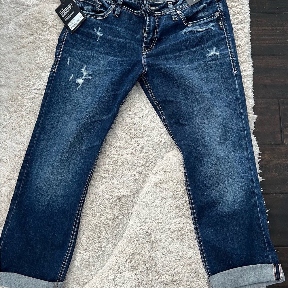 Silver jean capri’s NWT